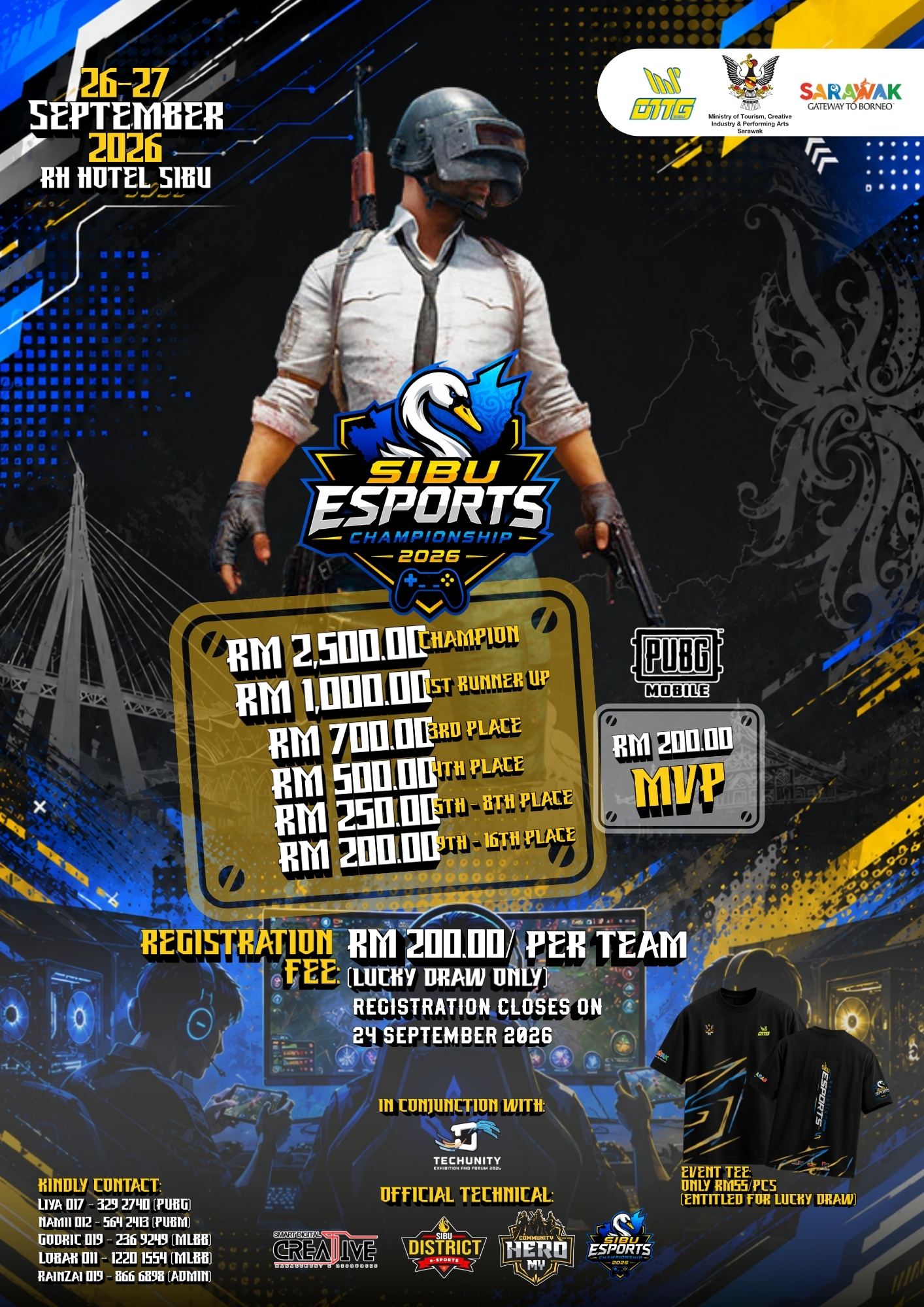 Poster for SIBU ESPORT CHAMPIONSHIP 2026 PUBG MOBILE + LUCKY DRAW