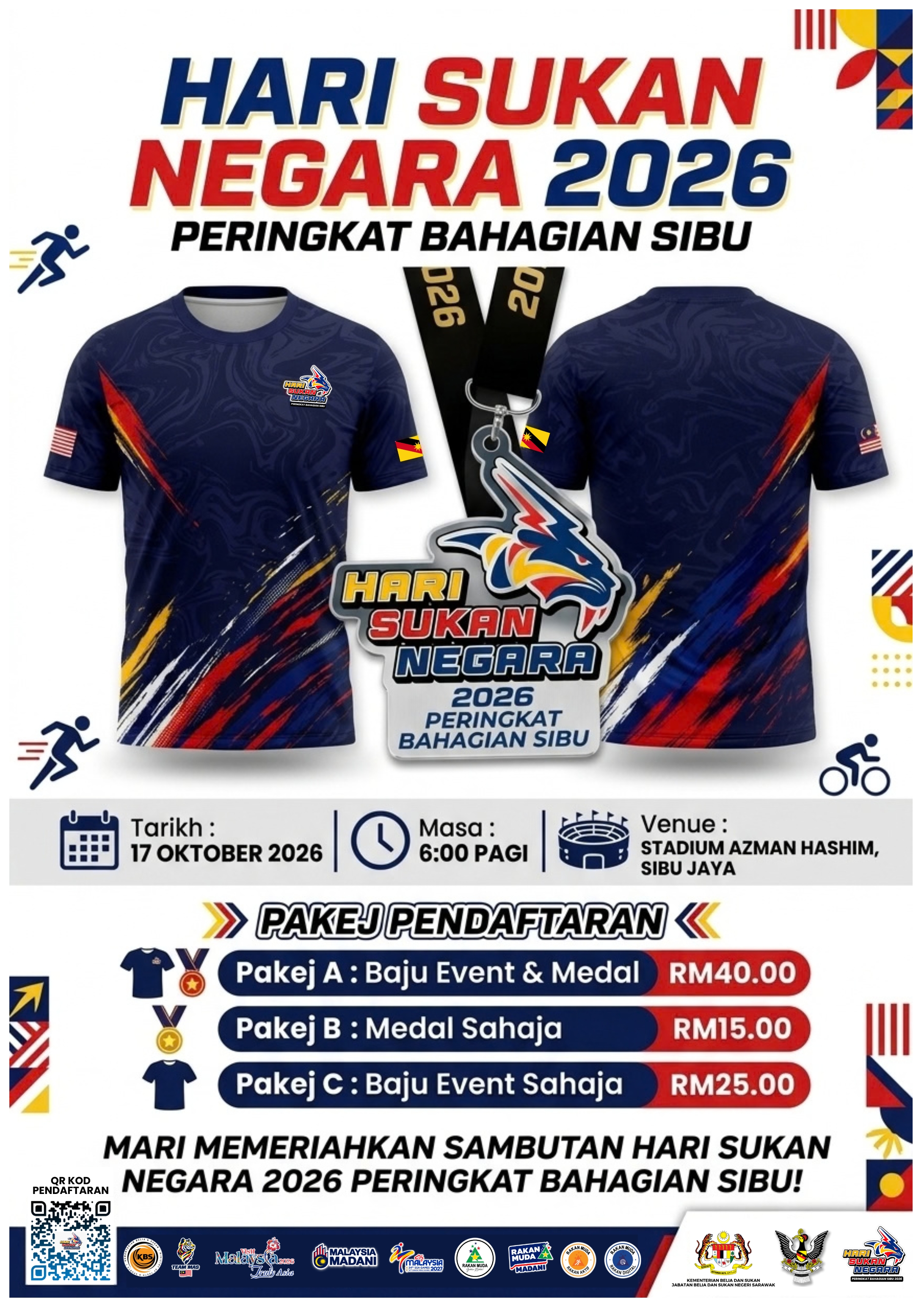 Poster for HARI SUKAN NEGARA 2026 PERINGKAT BAHAGIAN SIBU