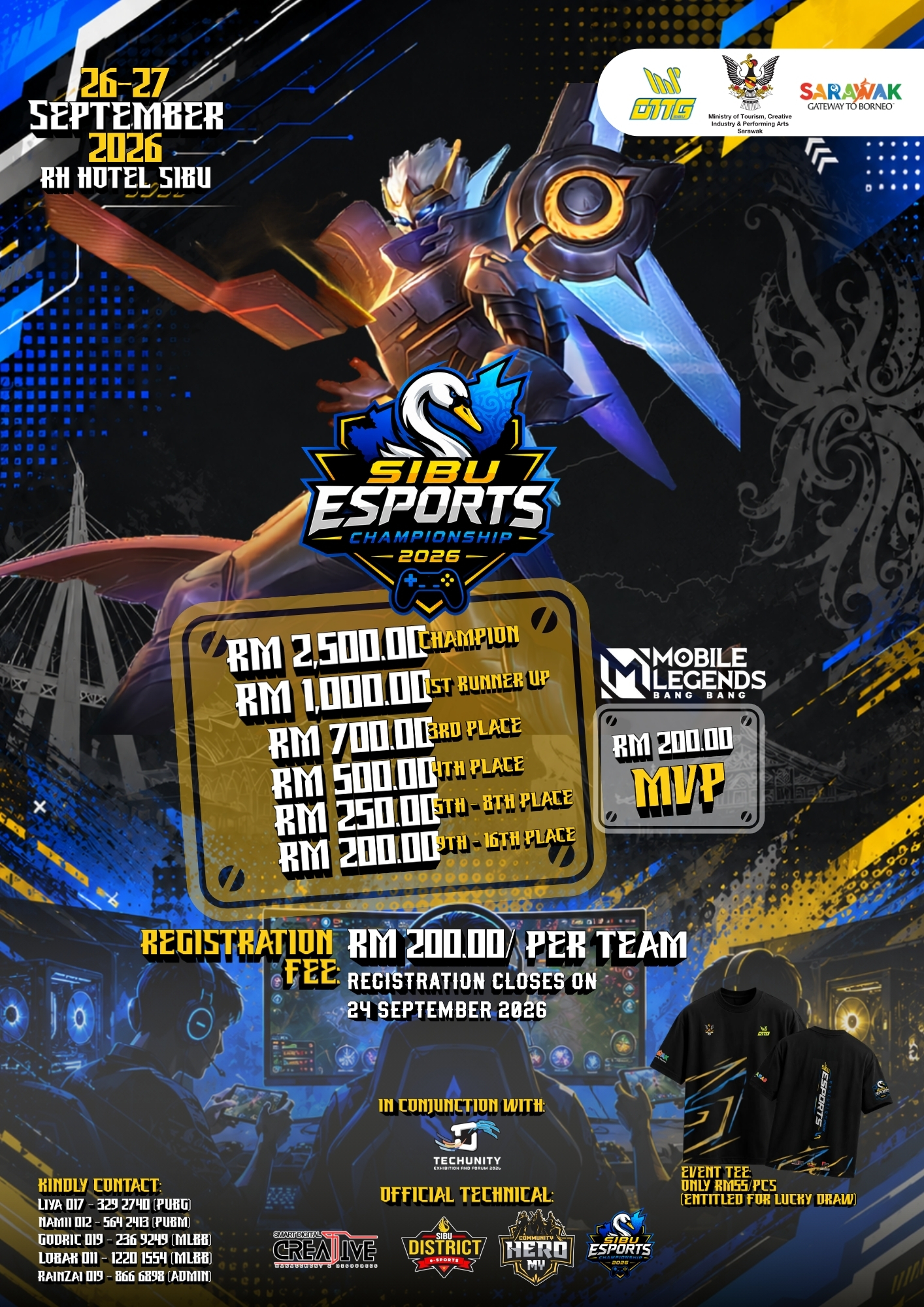 Poster for SIBU E-SPORT CHAMPIONSHIP 2026 MOBILE LEGEND BANG BANG